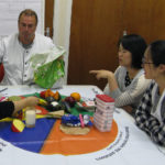 Group of young asian women with chef around Eatwell Plate